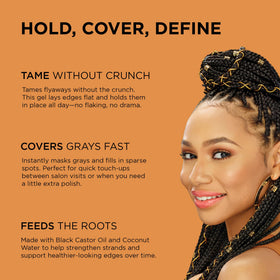 African Pride open lid showing gel texture and glossy hold finish