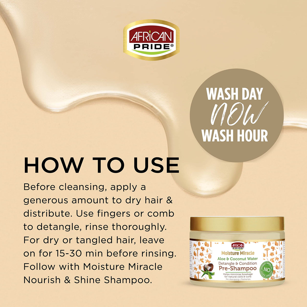 African Pride ingredient list closeup showing sulfate-free formula reassurance