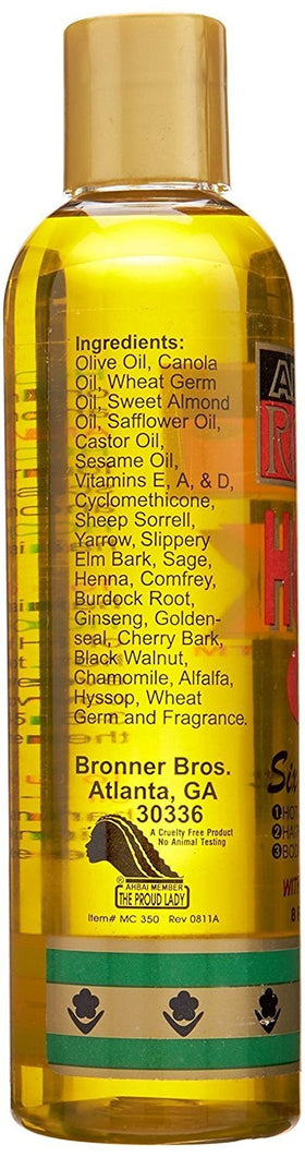 African Royale oil poured on hand showing lightweight texture and easy absorption