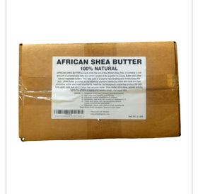 afrimports shea butter front jar showing label and 5 lb size, useful for bulk skincare