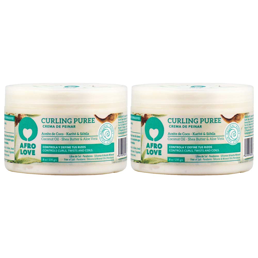 Afro Love front packaging jar showing label and benefits for defined curls