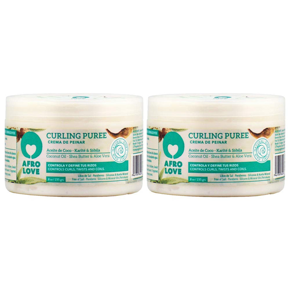 Afro Love front packaging jar showing label and benefits for defined curls