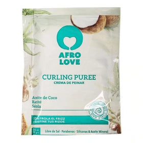 Afro Love in use woman diffusing curls for defined frizz-free hold and volume