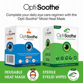AFT Opti-Soothe pack on bathroom vanity illustrating daily eye-care routine convenience