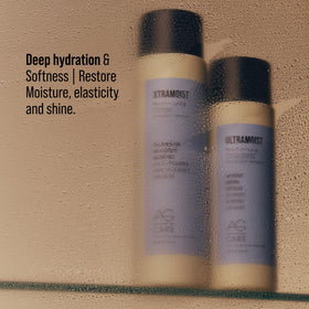 AG Care Xtramoist after-wash hair shine highlighting improved luminosity