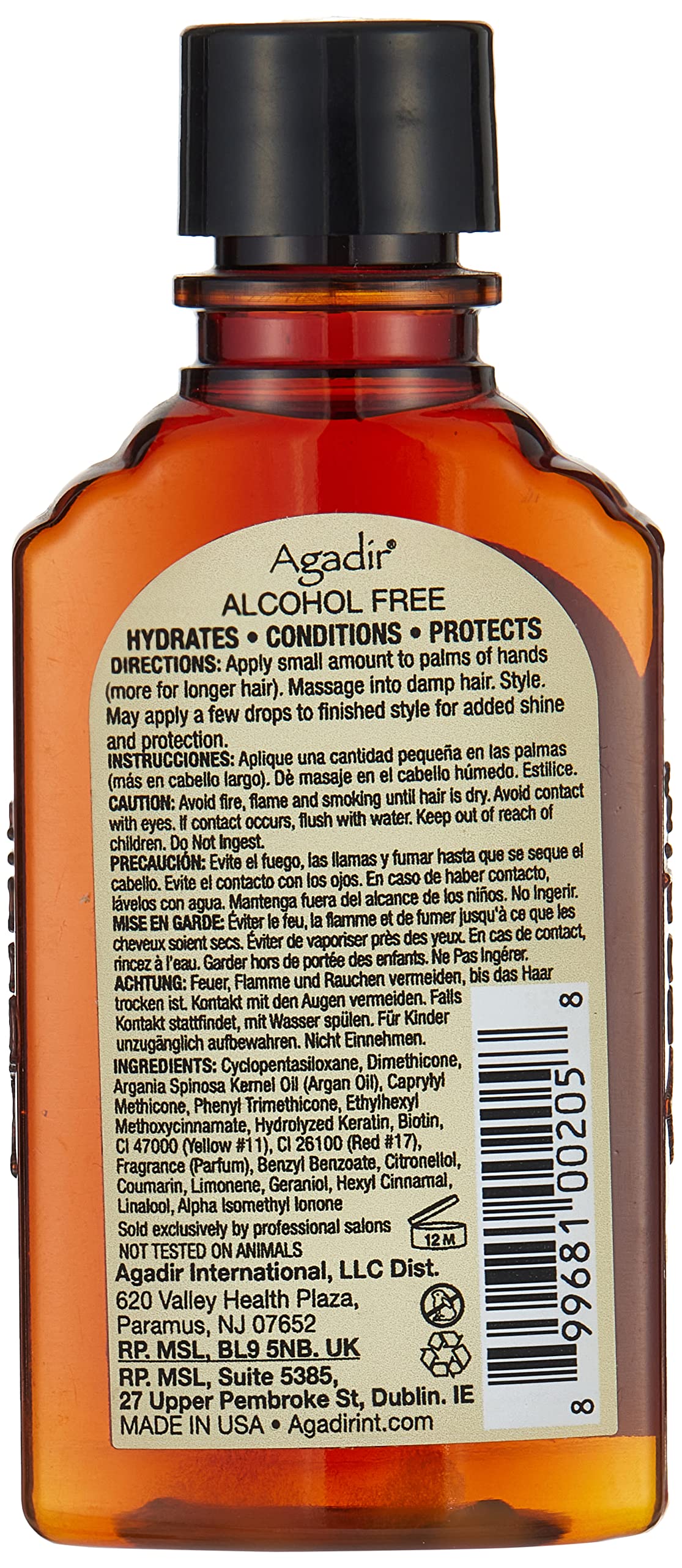 Agadir argan oil droplets and texture emphasizing lightweight absorption benefit