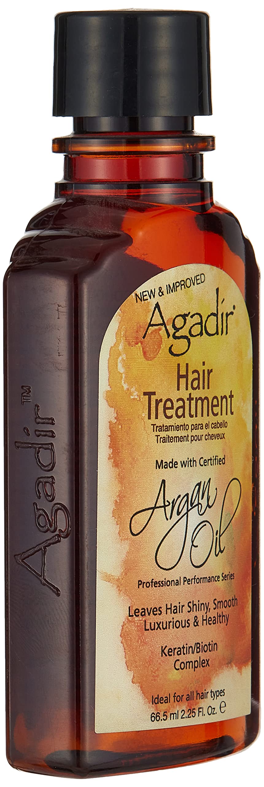 Agadir dispensing oil from pump highlighting controlled, no-waste application benefit