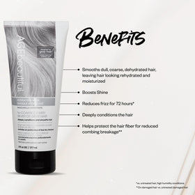 AGE beautiful mask in hand being applied to mid-lengths reduces frizz