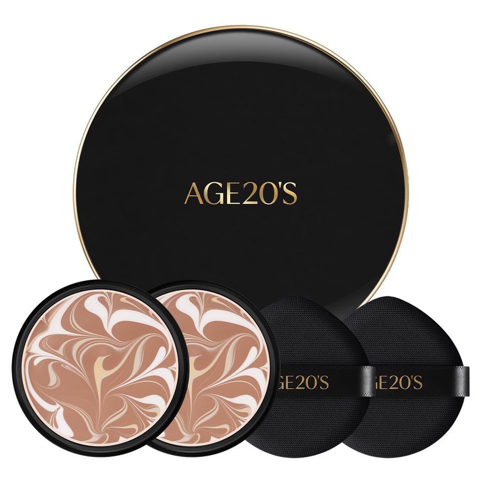 AGE20'S compact front packaging showing sleek design and portability