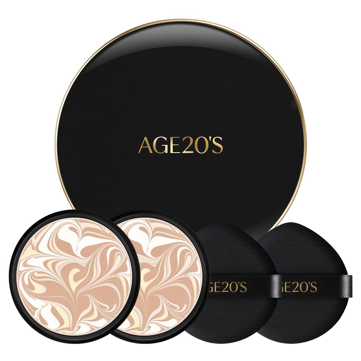 AGE20'S front compact pack of two showing sleek travel-ready design and convenience