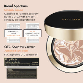 AGE20'S refill mechanism detail showing eco-conscious replaceable compact option