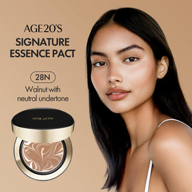 AGE20'S compact label and ingredients shot showing SPF 50+ protection benefit