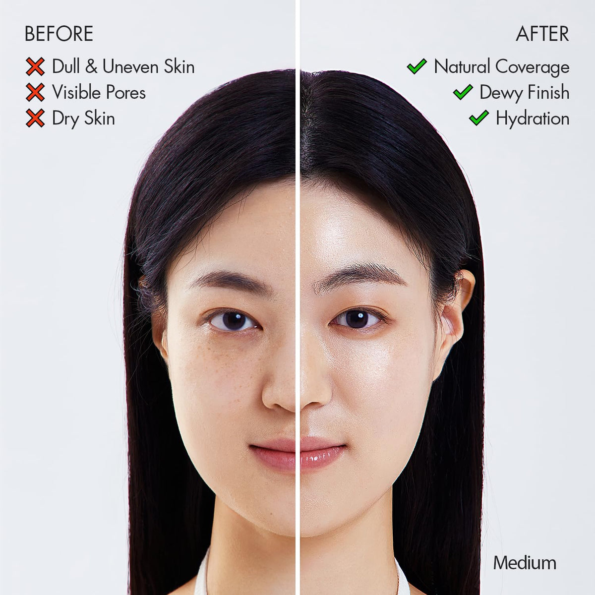 AGE20'S cream texture spread demonstrating hydrating, non-cakey finish on skin