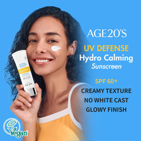AGE20'S creamy sunscreen texture close-up demonstrating quick absorption