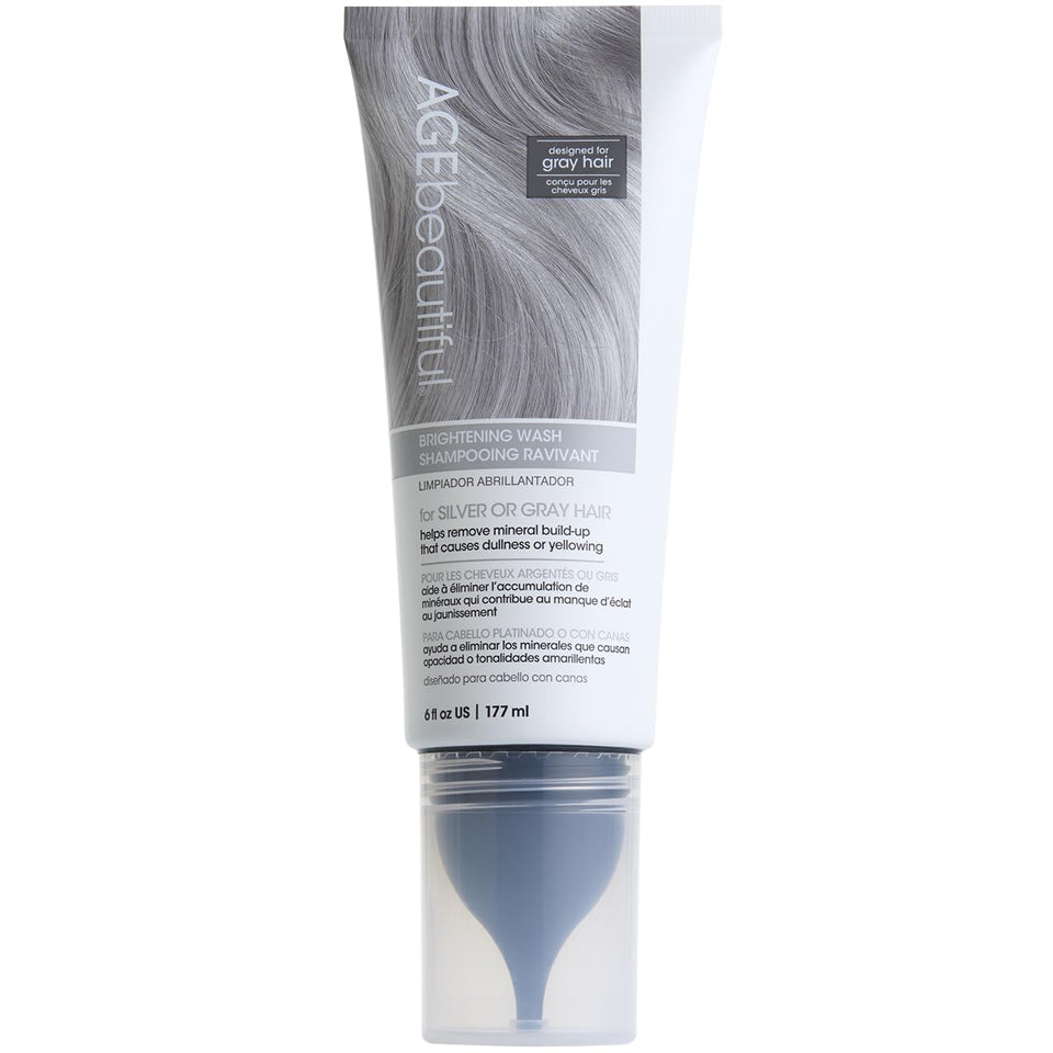 AGE beautiful front bottle showing brightening shampoo benefits