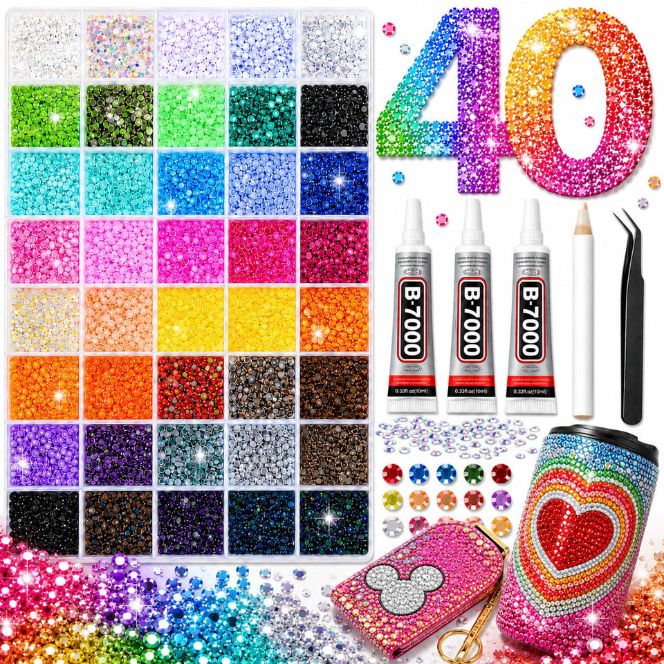 Agqbsl front packaging showing full bedazzling kit and components for instant crafting