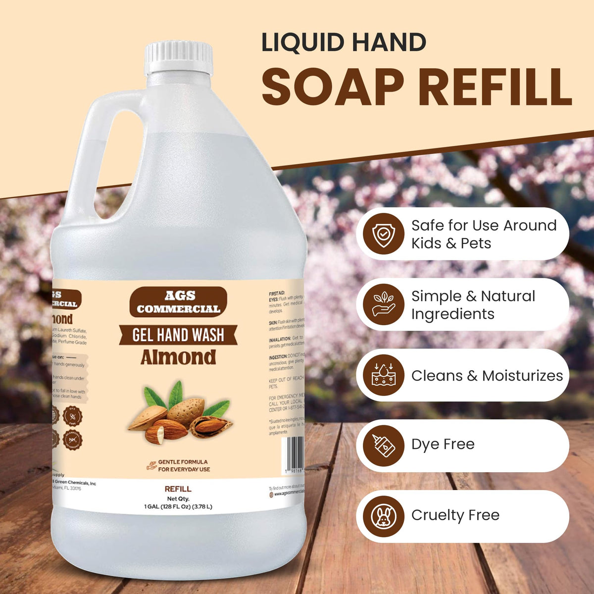 AGS Commercial Supply soap texture close-up showing creamy lotion consistency and moisturizing benefit