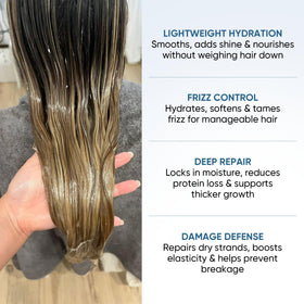 Agua de Cielo after-treatment hair with visible shine and smoothness