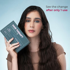 Agua de Cielo applying ampoule to damp hair for immediate hydration and manageability