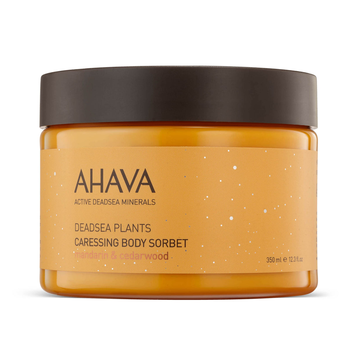 AHAVA front packaging of Caressing Body Sorbet showing bottle and label for quick identification
