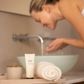 AHAVA ginger root and Dead Sea minerals emphasizing natural actives