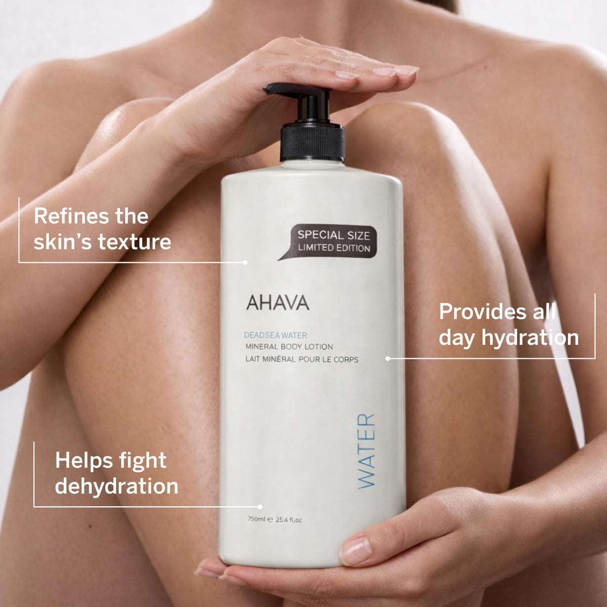 AHAVA cream texture close-up highlighting fast absorption