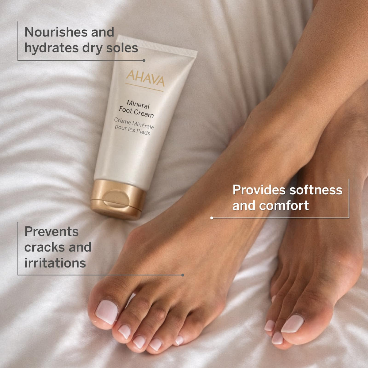 AHAVA open 3.4 fl oz tube dispensing cream, showing usable amount