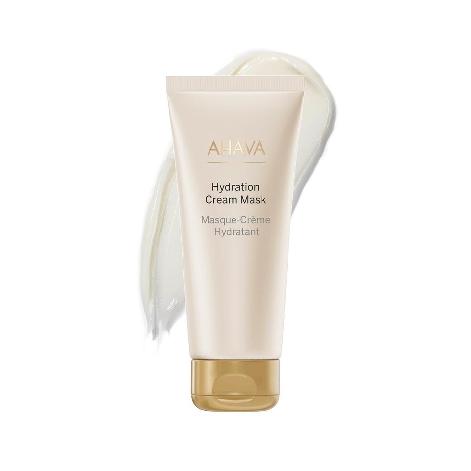 AHAVA front packaging showing jar and label, highlights mineral benefits