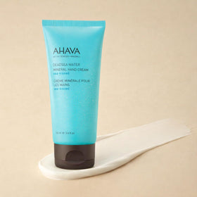 AHAVA ingredients label showing Dead Sea minerals and natural extracts benefit