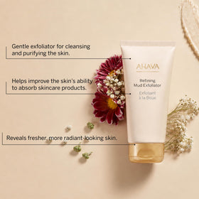 AHAVA jar label with Osmoter and Dead Sea Mud details for ingredient clarity