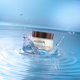 AHAVA product on bathroom shelf suggesting daily routine convenience