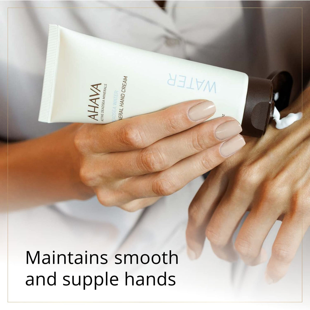 AHAVA product paired with Dead Sea minerals to emphasize natural origin