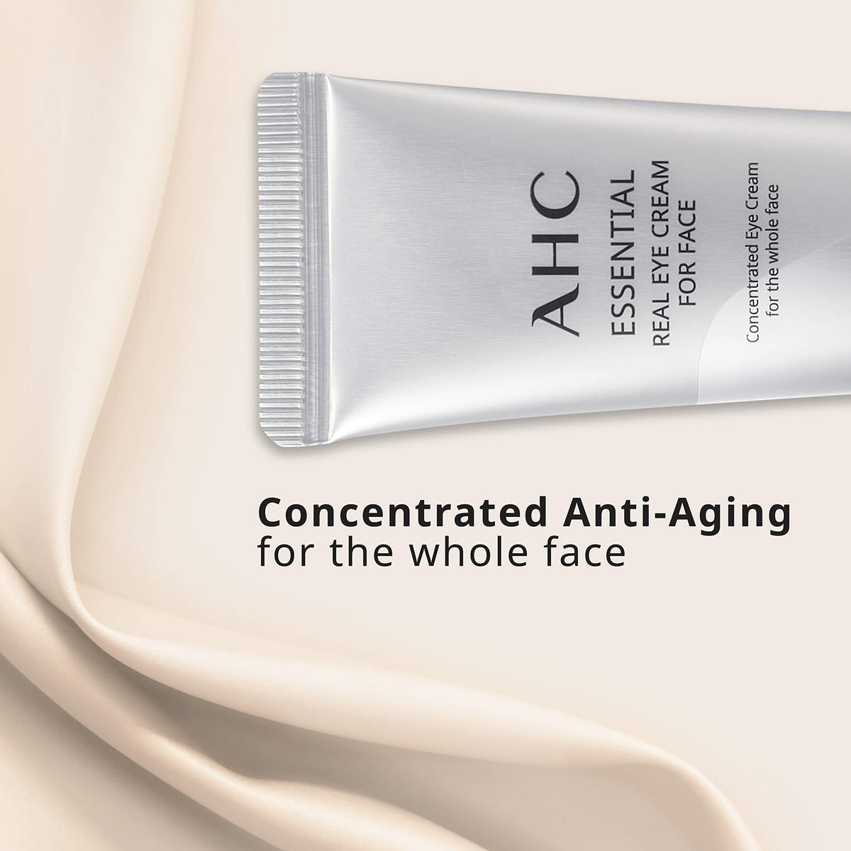 AHC cream texture close-up demonstrating smooth hydration and quick absorption