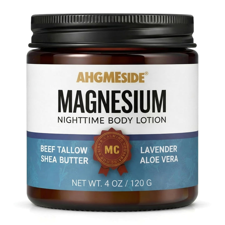 Ahgmeside front packaging showing product benefits and calming design