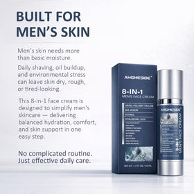 Ahgmeside lifestyle on bathroom vanity showing real-use convenience and grooming routine benefit