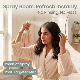 Ahimsa spray action closeup demonstrating even mist for quick refresh