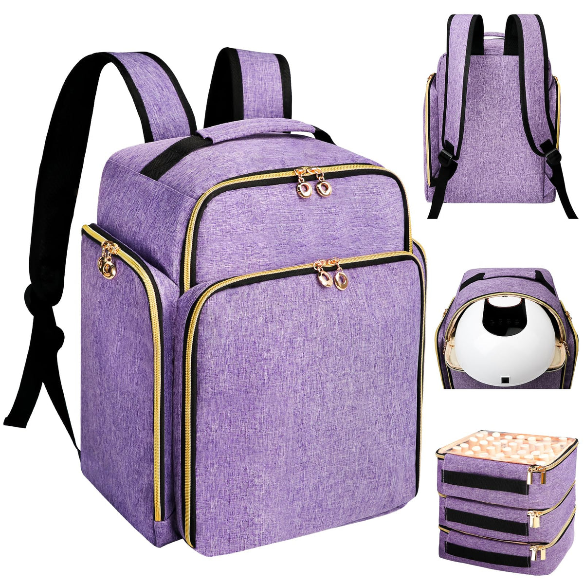 ahzske front view of noble purple backpack showing professional storage benefit