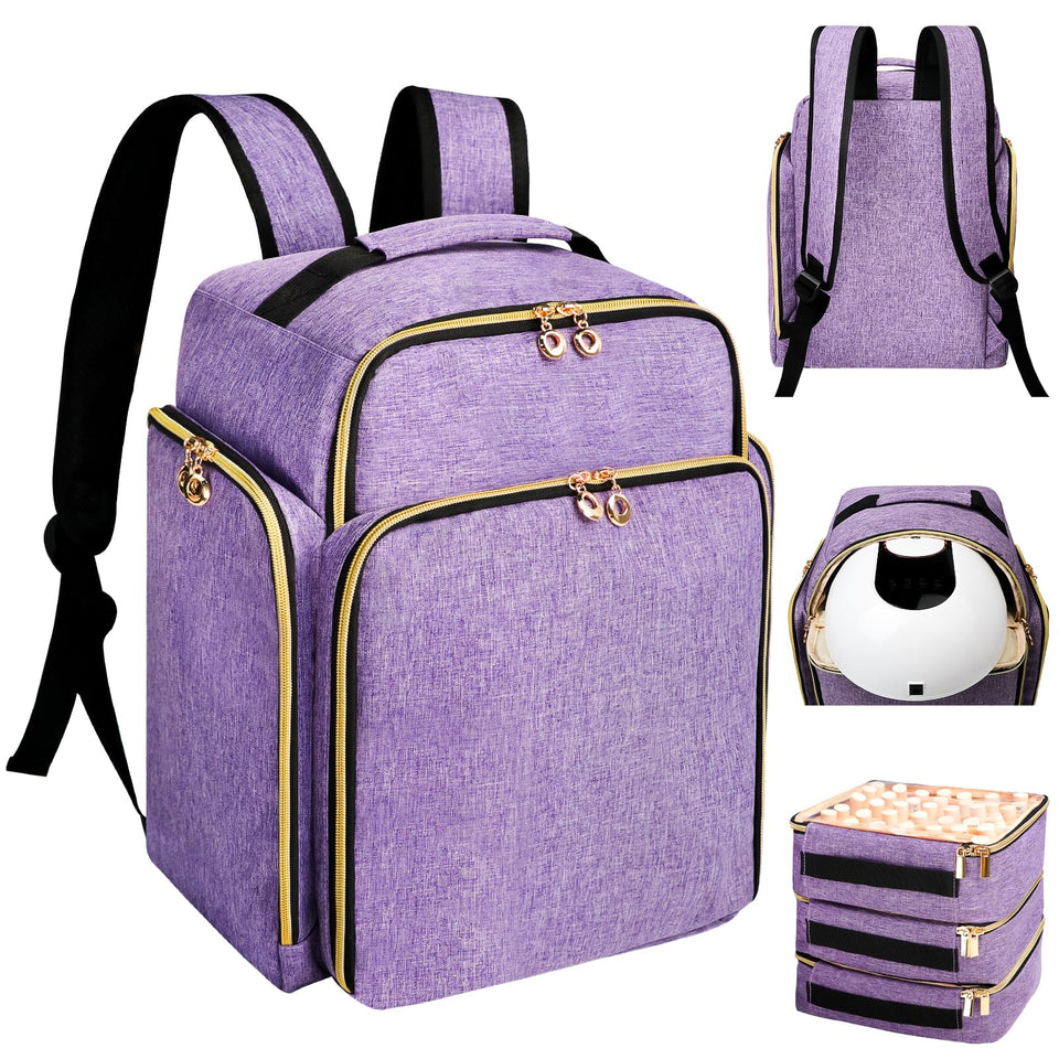 ahzske front view of noble purple backpack showing professional storage benefit