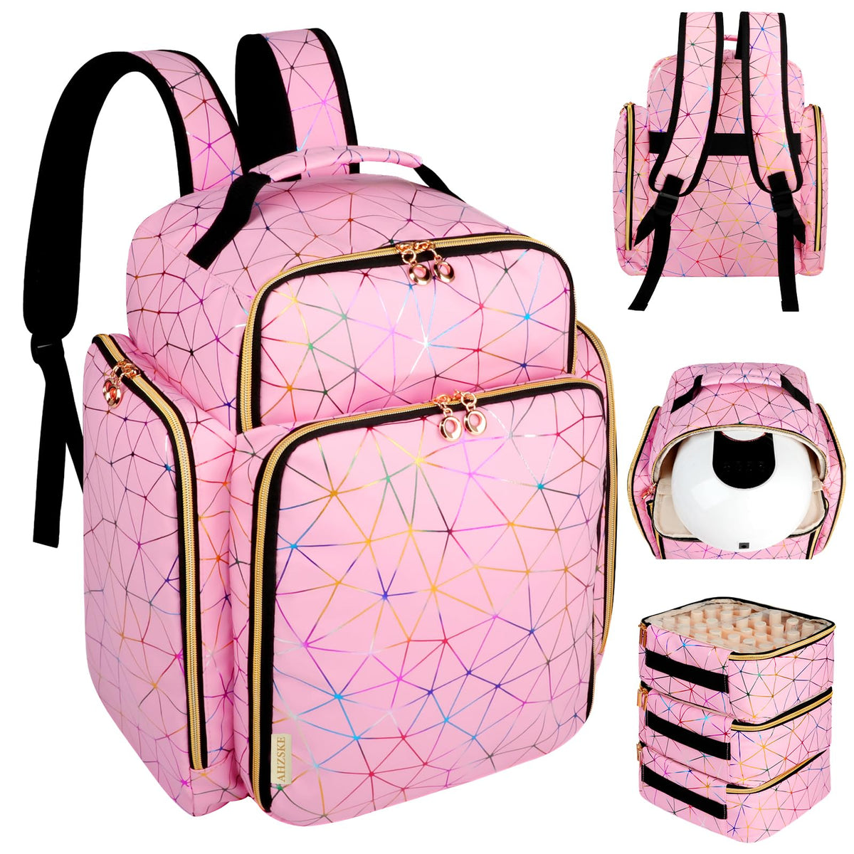 ahzske front view backpack showing organized storage benefit