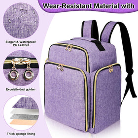 ahzske interior elastic and mesh pockets holding brushes for quick access