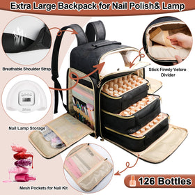 ahzske open main compartment with nail lamp showing secure lamp storage