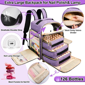 ahzske top compartment open with nail lamp demonstrating organized lamp storage