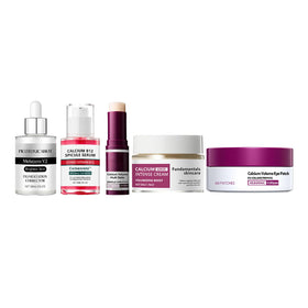 Ai lotus front packaging showing complete calcium skincare set, clear travel benefits
