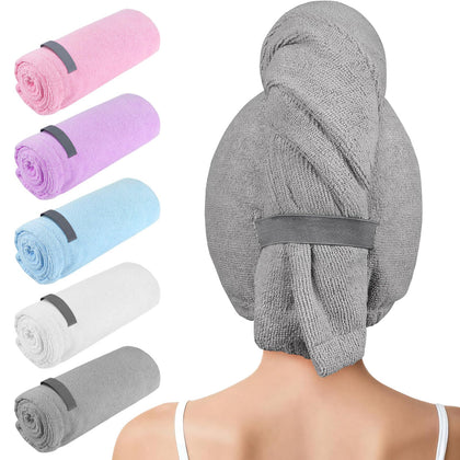 AIDEA front view of 5-pack towels showing colors and packaging, convenient set
