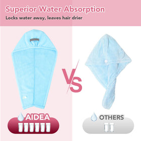AIDEA model wearing towel after shower demonstrating no-drip coverage and comfort