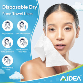 AIDEA in use removing makeup quickly and leaving skin clean without lint