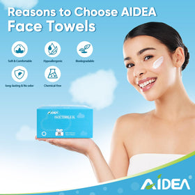 AIDEA towel size comparison next to hand to show scale and absorbency