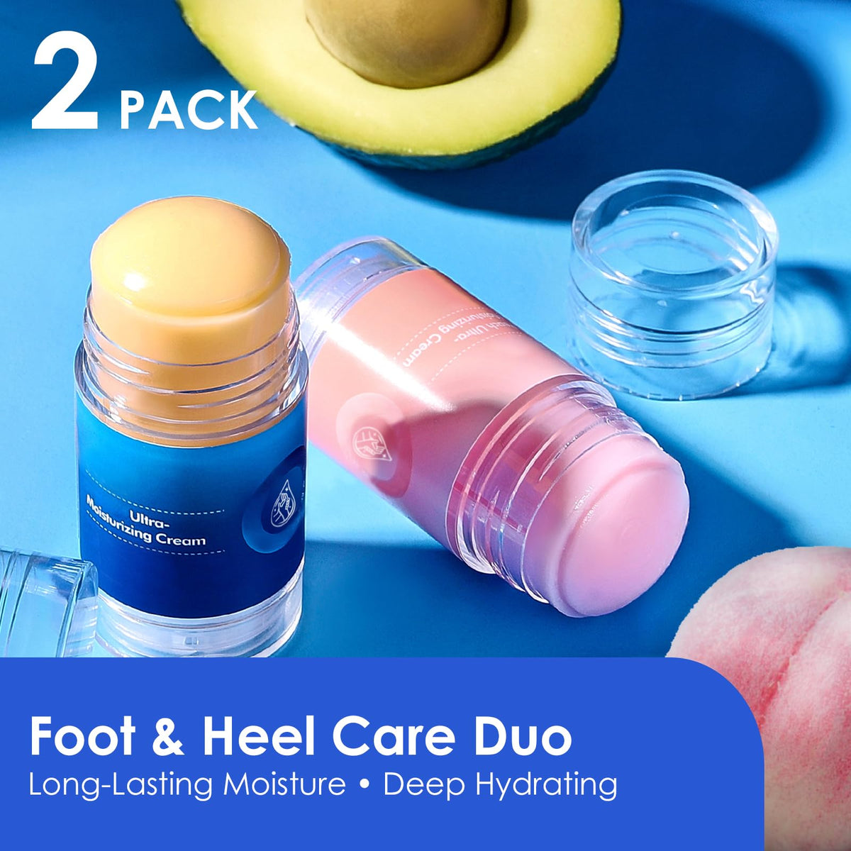 AIFUFAND blue moisturizing stick close-up showing smooth finish and easy application