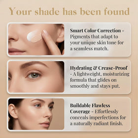 Aikertec close-up swatch revealing color change and natural match benefit