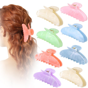 Ailefentene front view of eight pastel acrylic clips showing colors and packaging, stylish organization benefit